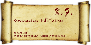 Kovacsics Füzike névjegykártya